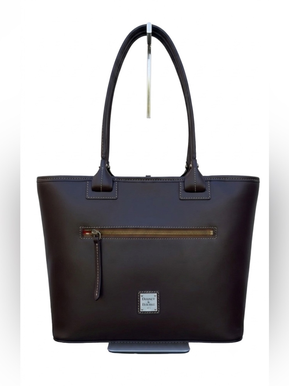 Dooney & Bourke Quincey Zip Tote Leather Brown Tmoro $338 Retail